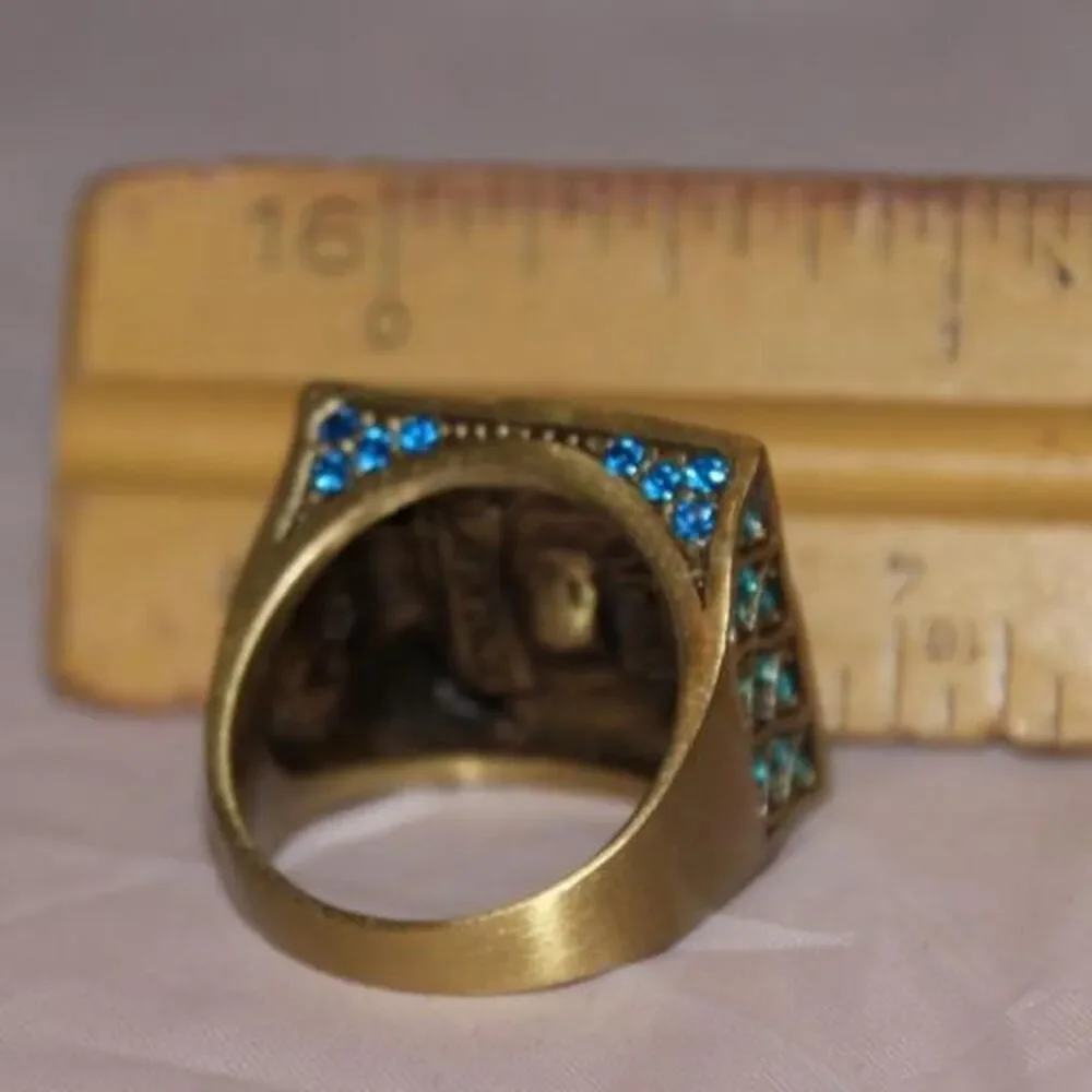 Vintage Rhinestone Geometric Statement Cocktail Ring